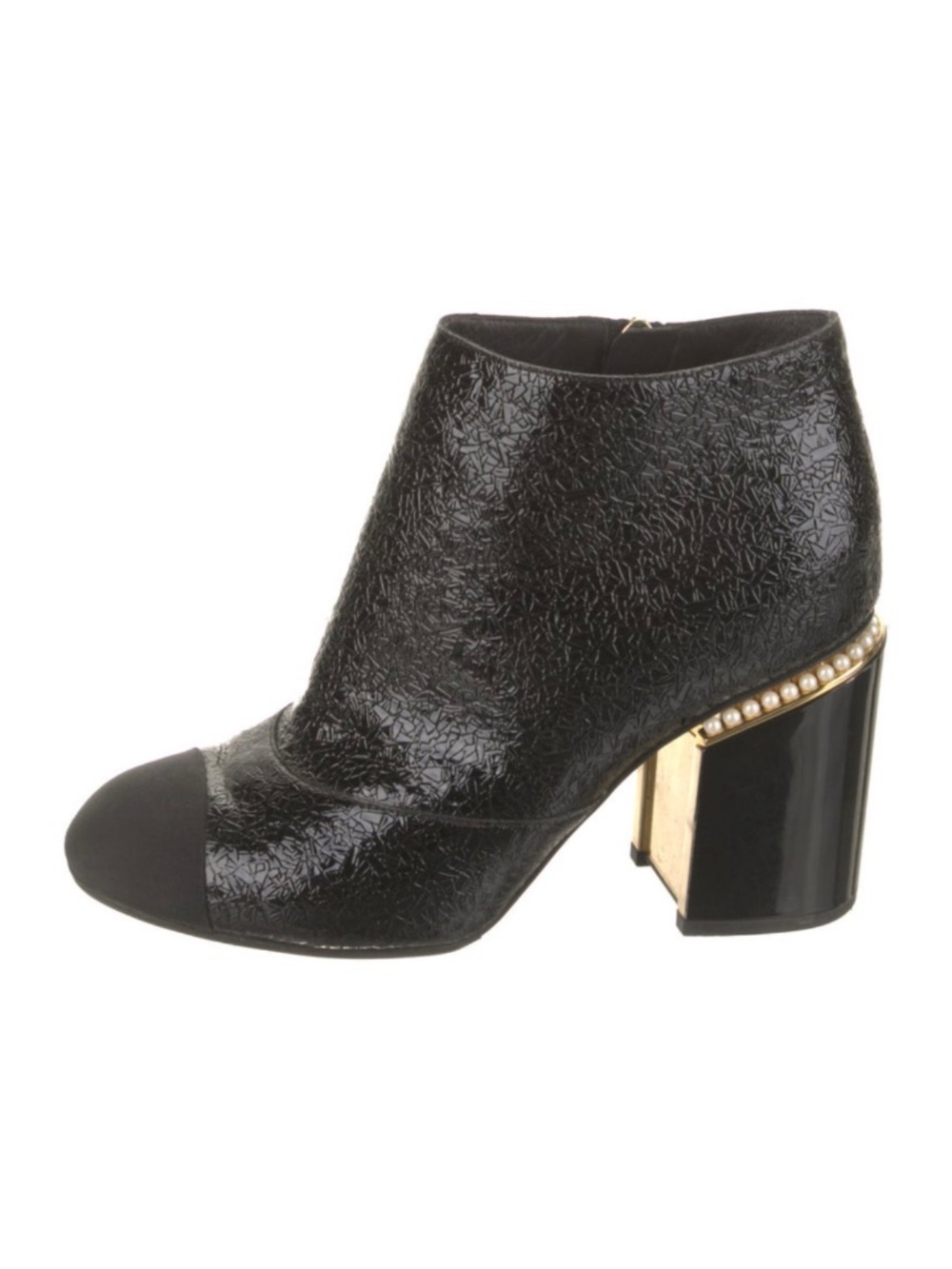 Authentic CHANEL Patent Leather Ankle Boots from the 2017 Karl Lagerfeld collect